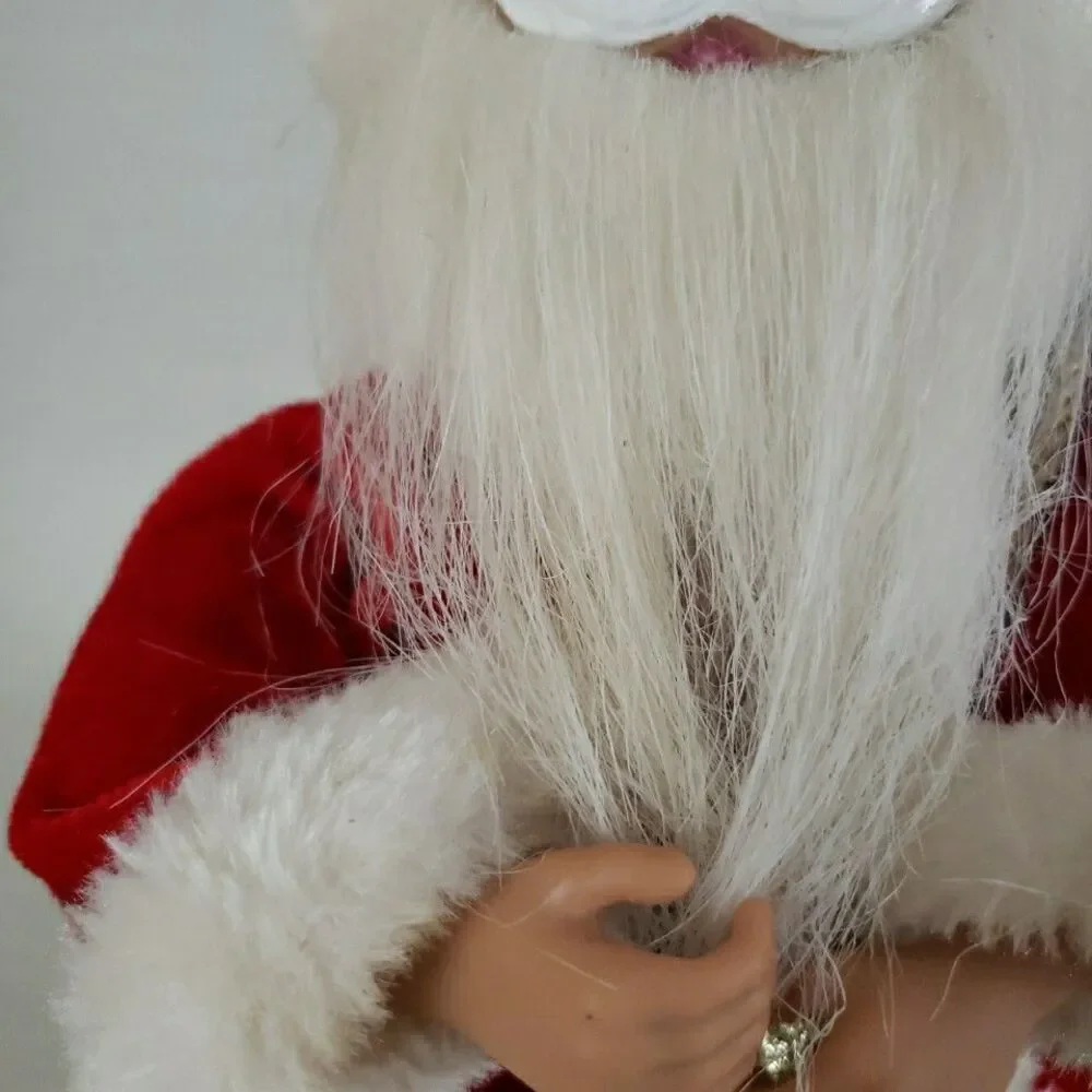 Fiber Optic Santa Claus Shelf Mantle Sitter Red Suit St Nick Battery Operated
